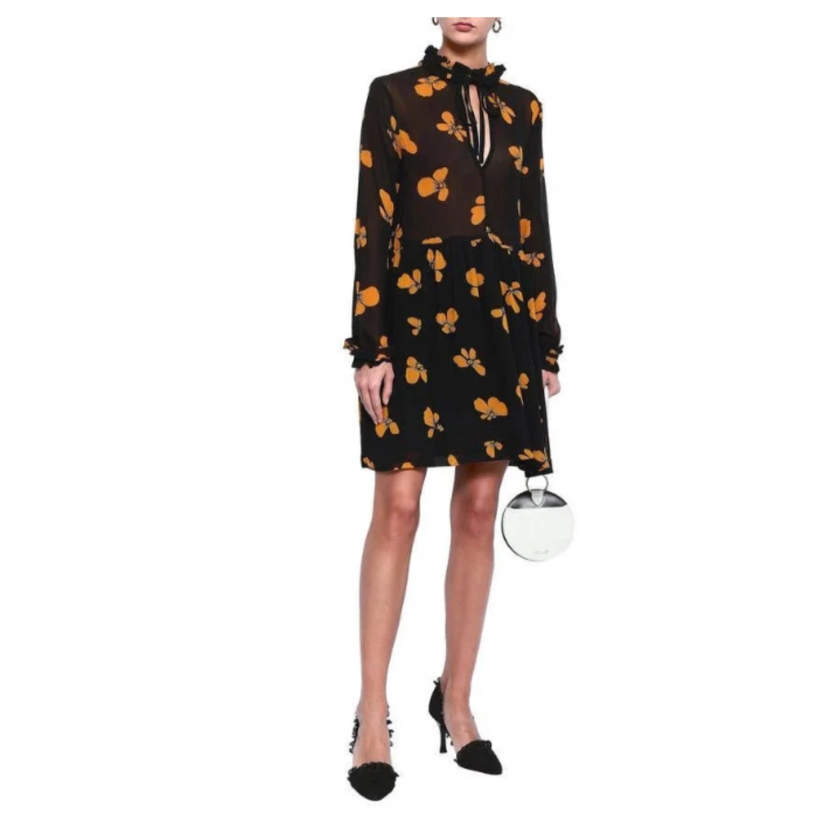 Ganni fairfax georgette dress hotsell