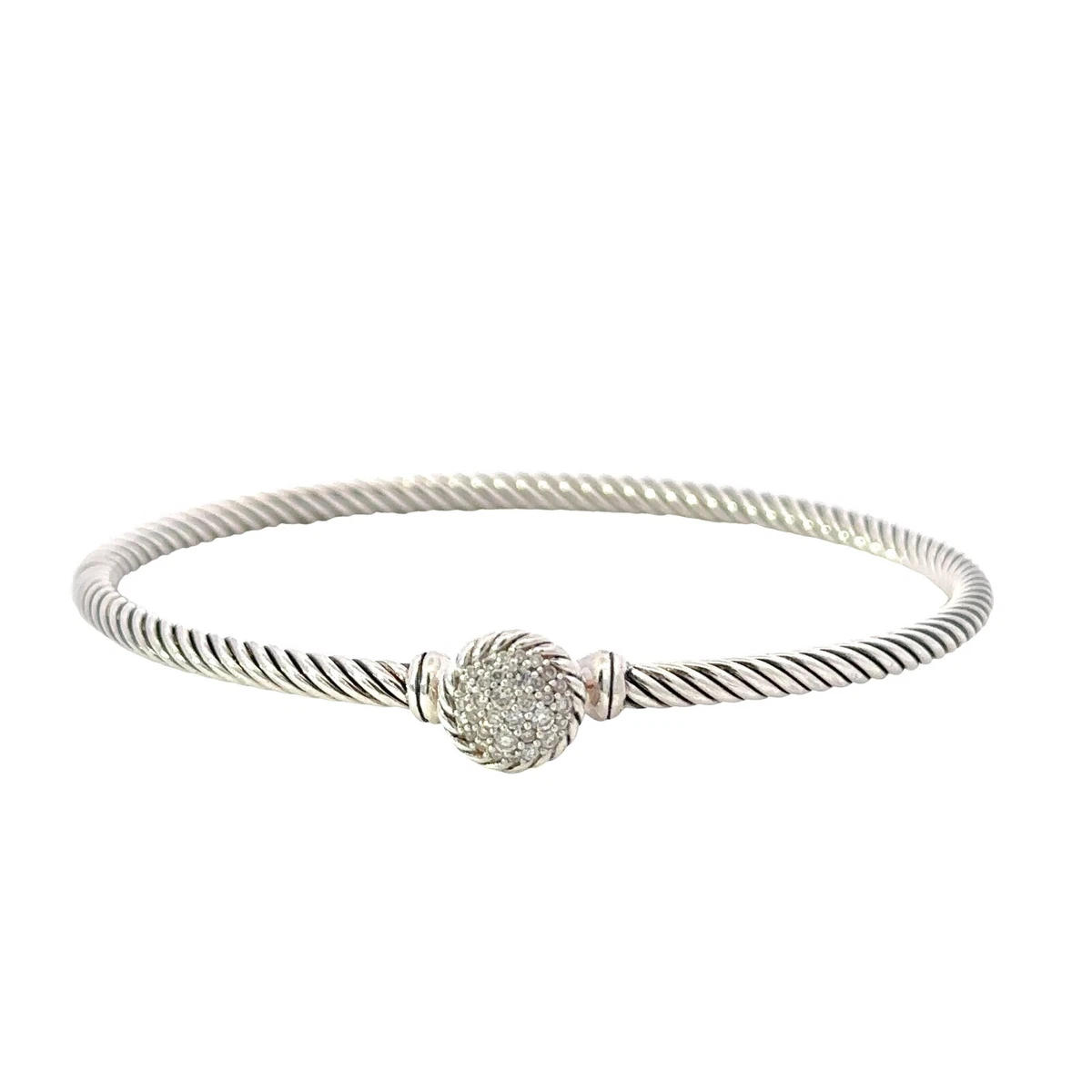 DAVID YURMAN Sterling Silver .925 Diamond 3mm Chatelaine Cable
