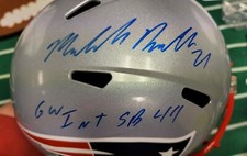 Malcolm Butler New England Patriots  Full Size Speed Rep Helmet With Inscription