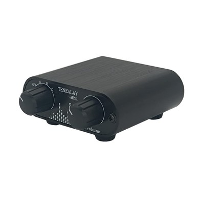 3.5mm Audio Switch With Line Volume Controller 3 In 1 Out 1/8'' Aux Switcher Spli