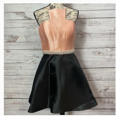slim fit dress slacks Halter Neck Open Back Shiny Rose Gold Sequin Homecoming Dresses ARD1701 main image 1