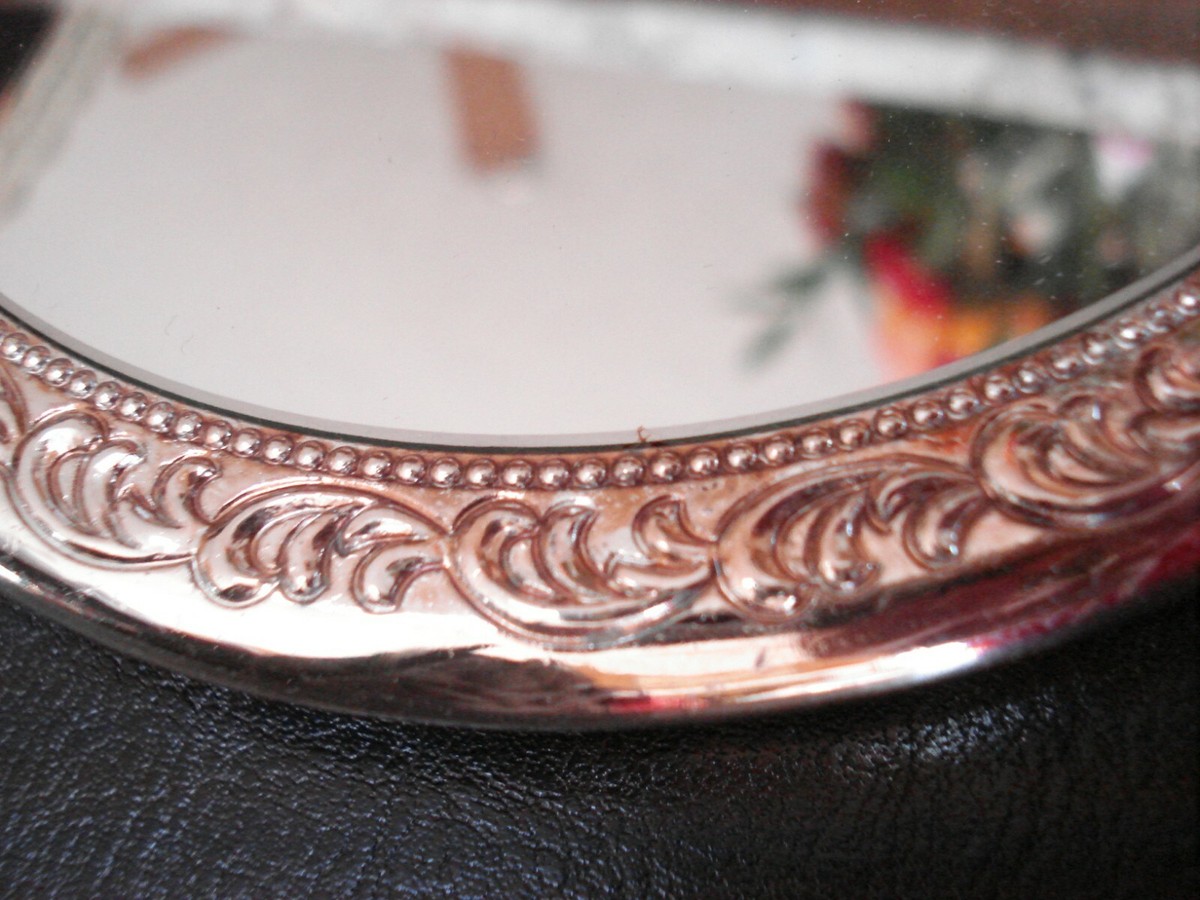 Heavy OLD SIGNED TOWLE Silver -Plated Ornate Rose Patten Vanity