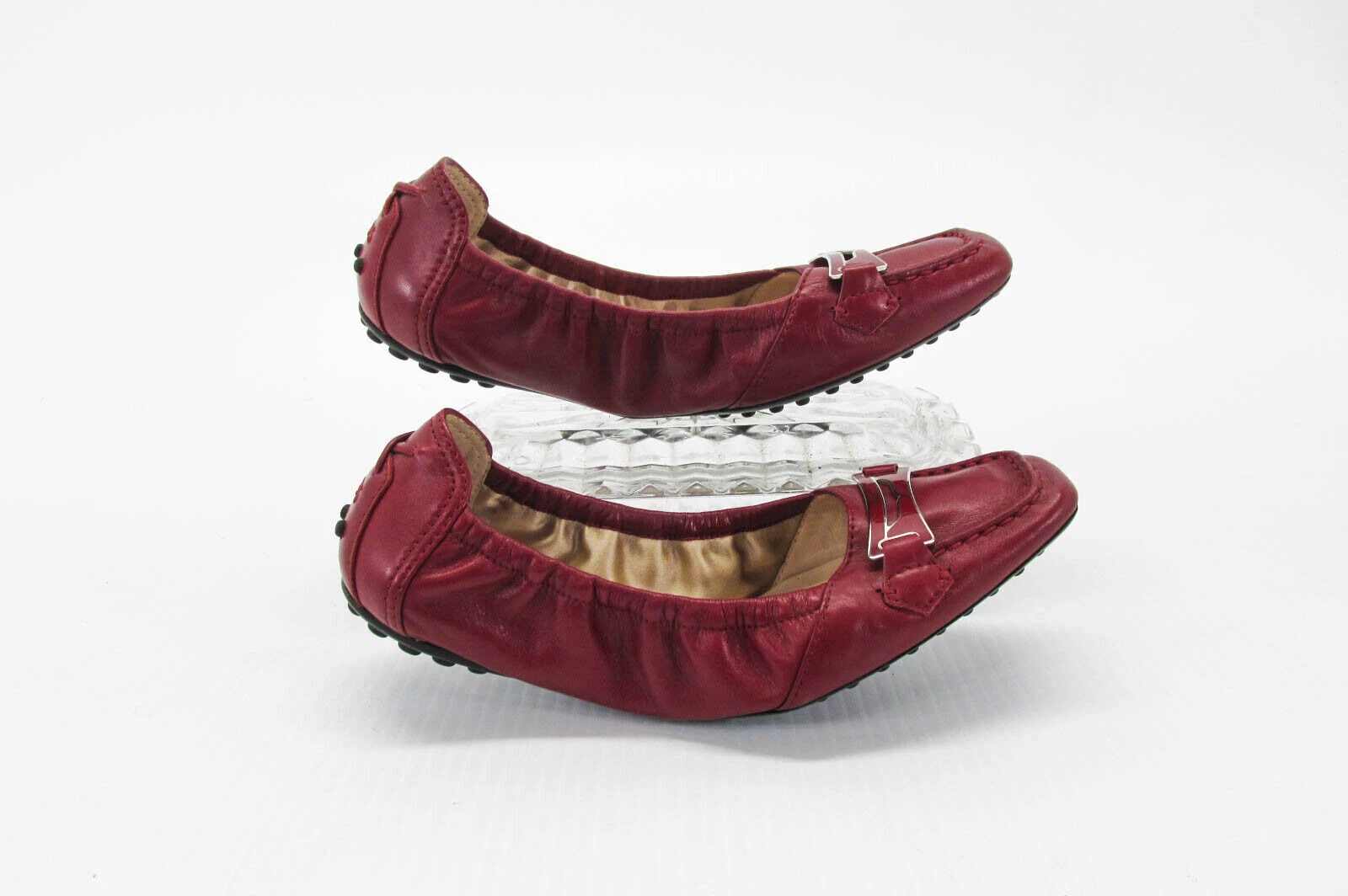 TOD’S Scarpe da donna Tods taglia 6M mocassino penny rosso in pelle ballerino piatto us