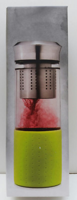 Creano Teebereiter Teamaker grün mit Neoprenhülle Teeflasche Glas to go NEU OVP!