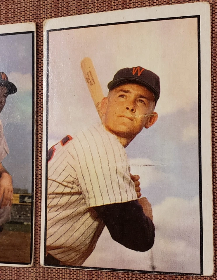 1953 Bowman Color #139 Pete Runnels #159 Mickey Vernon Senators Baseball Cards - Image 2 of 4