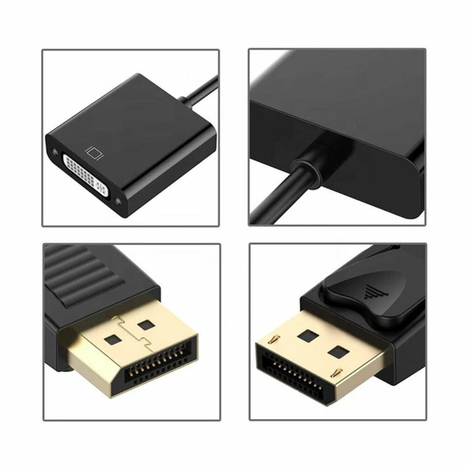 Displayport > DVI Adapter DP Stecker > DVI-I Buchse Konverter 1080p HDTV PC TV - Bild 3 von 4