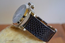 MA WATCH STRAP 26 24 22 MM BLUE GENUINE LIZARD SKIN HANDMADE BAND F. PANERAI ETC