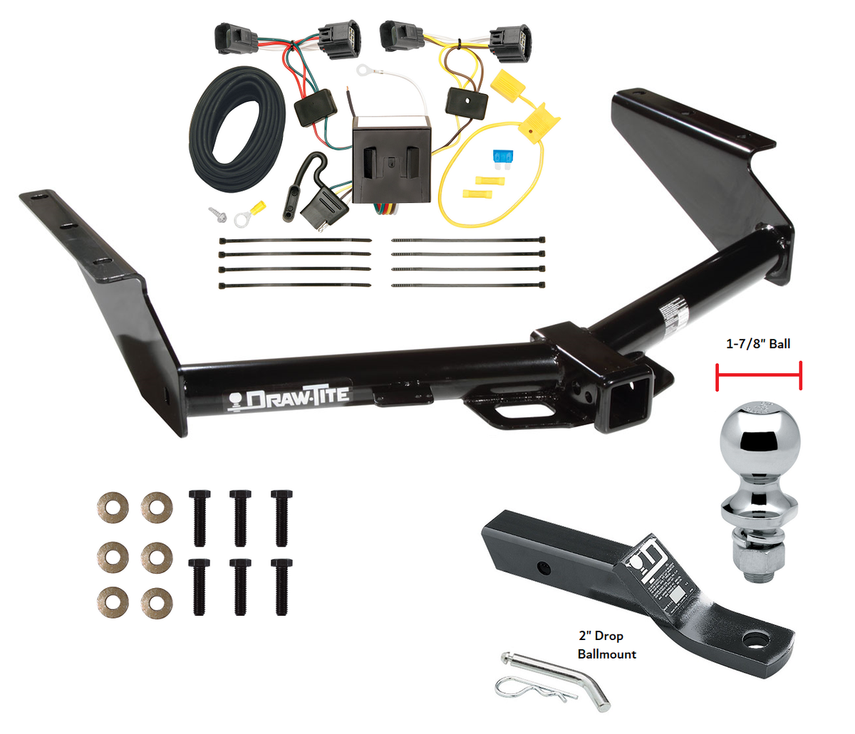 Stehlen 733469492139 Class 3 Trailer Hitch Receiver 2" With Loaded Ball Mount For 2008 2012 Jeep Liberty