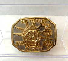 Vtg Belt Buckle 100 Years of Liberty 1886-1986 Statue of Liberty Belt Buckle
