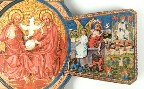 Kruzifix detaillierter Kunstdruck Jesus Gott Kreuzigung Engel letztes Abendmahl Vintage F440 - Bild 4 von 8