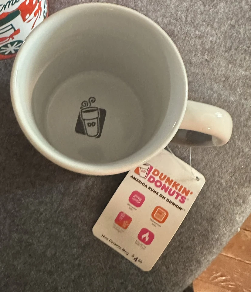 Dunkin' Donuts 16 Oz. Ceramic Coffee Mug 2017 Grey Wave, New NWT Collectible - Image 4 of 4