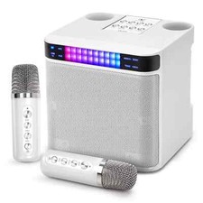 Portable Karaoke Machine with 2 Wireless Microphone Bluetooth Speaker System
