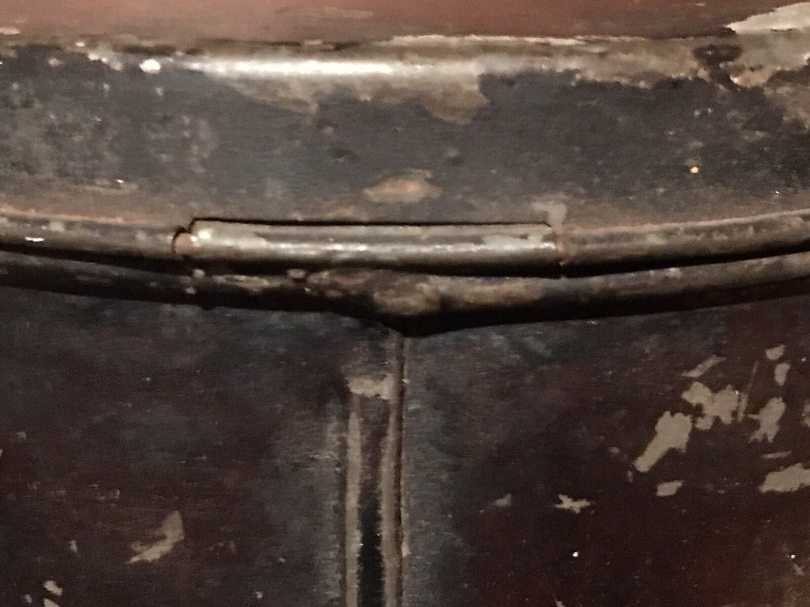 Antique Vintage Primitive Kreamer Hinged Lid Hasp Lock Japanned