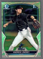 2023 Bowman Draft Chrome Andrew Lindsey Lunar Glow Refractor 1st Bowman Marlins