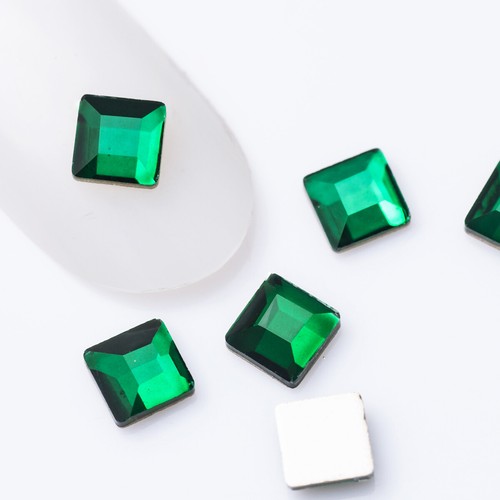 Flat Top Square Mix Colors Non Hotfix Flat Back Nail art Glass Beads Shiny Gem - Picture 16 of 25