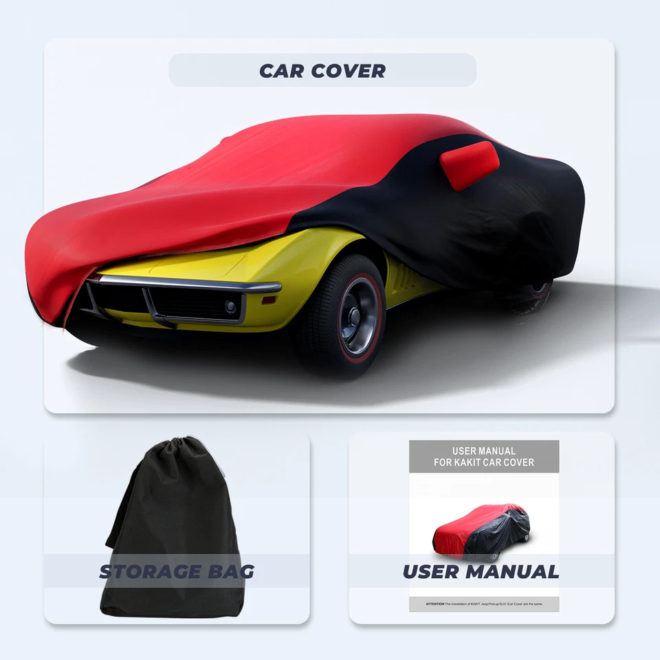 6 Layer Car Cover for 1968-1982 Corvette C3 Waterproof Outdoor Rain UV Resistant - Изображение 4 из 4