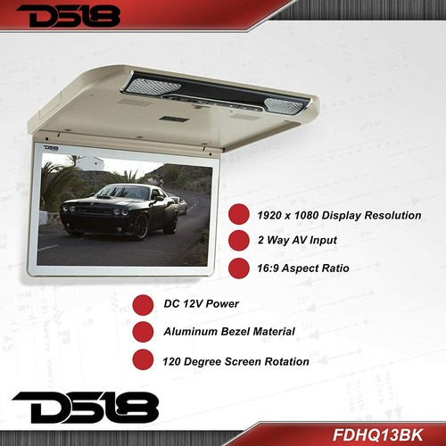DS18 FDHQ13TN 13.3" Ultra Slim Roof Mount Monitor - Picture 2 of 7