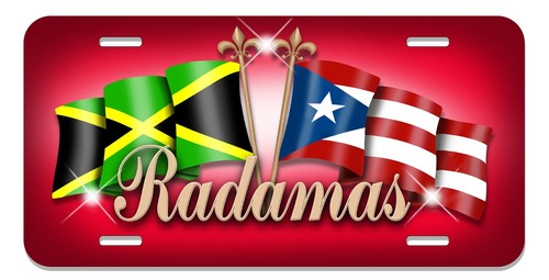 Jamaica Puerto Rican Unity Flags Auto License Plate Personalize Many Colors - Picture 3 of 16