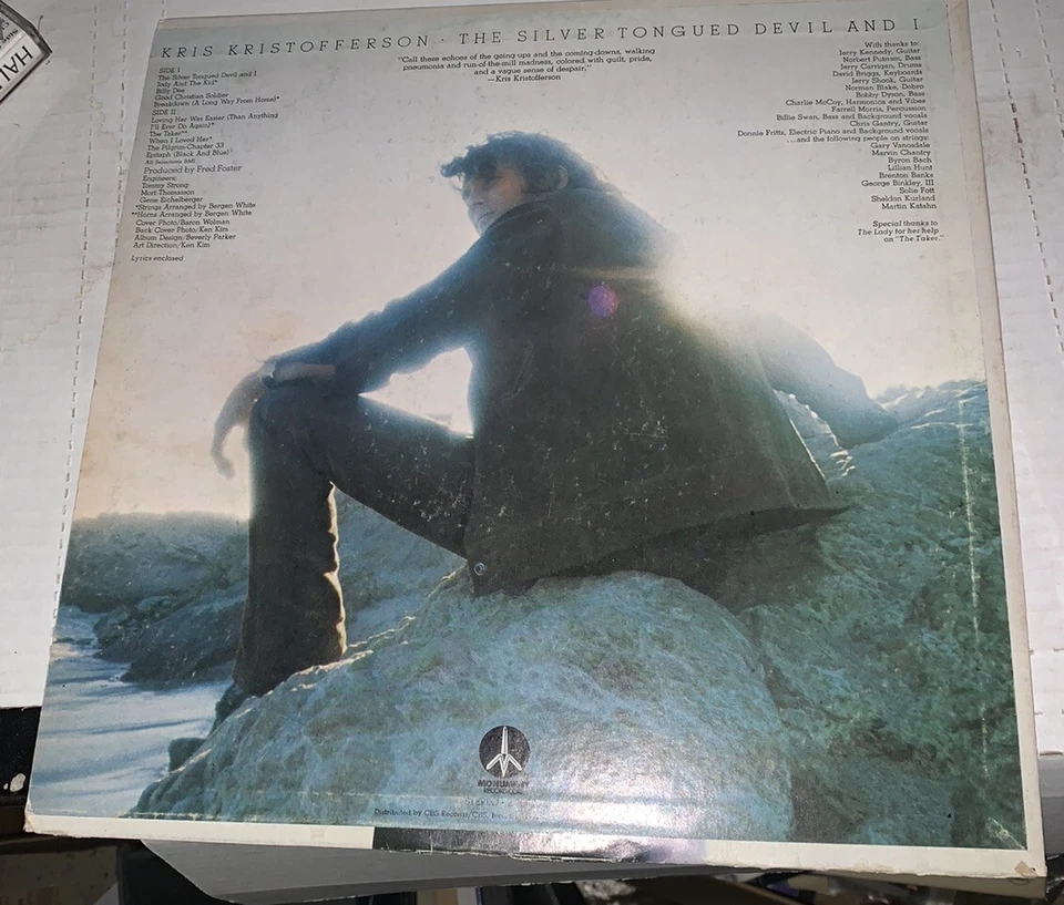 KRIS KRISTOFFERSON THE SILVER TONGUED DEVIL AND I Autograph Signed Rare RIP Foto 3 de 4