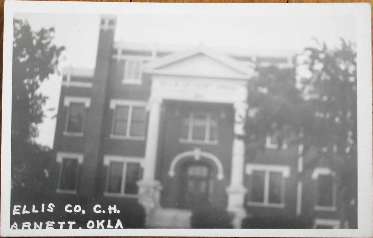 OK 1950s Realphoto Postcard Ellis County Court House