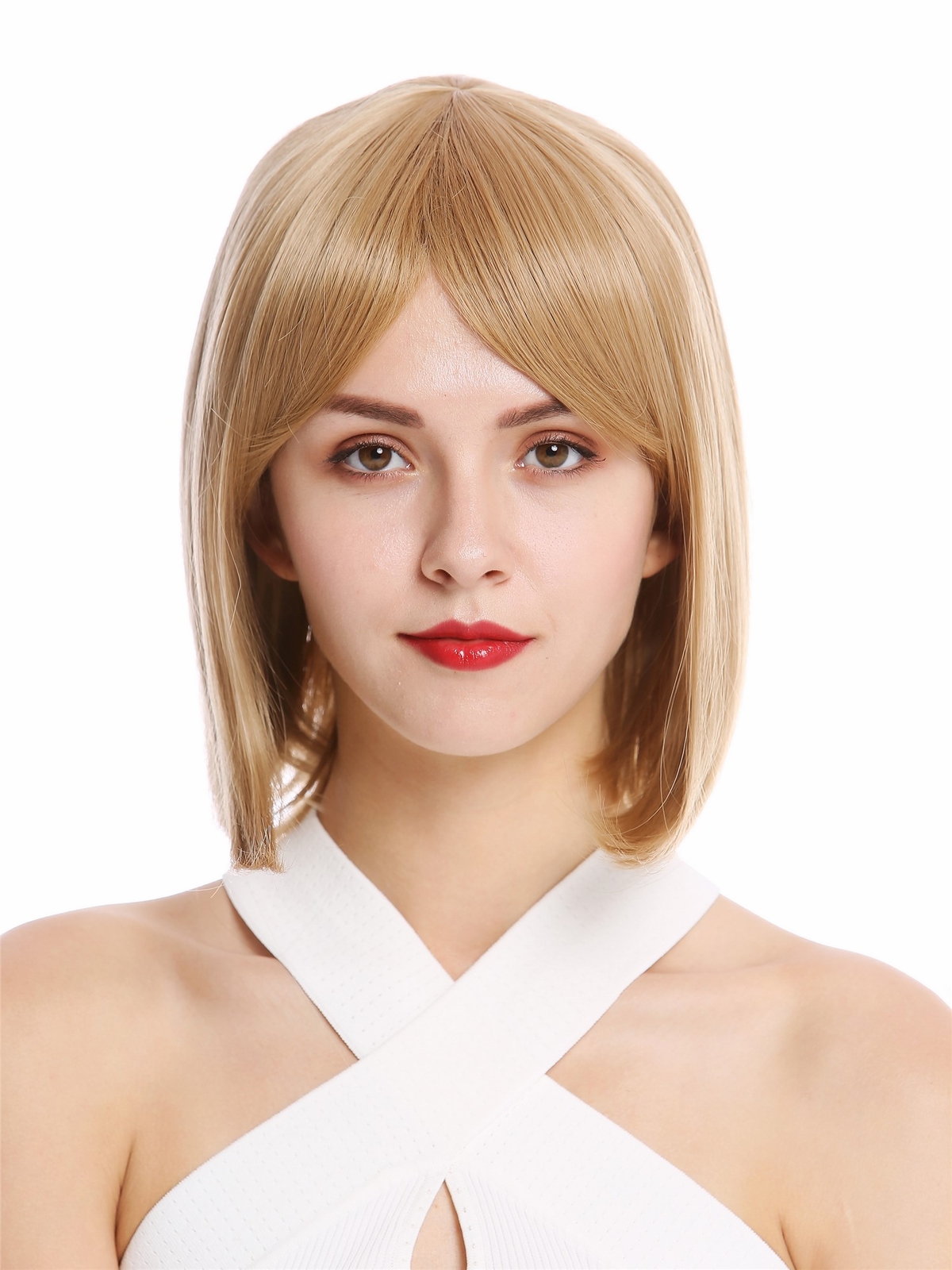 Women's Short Shoulder Long Square Longbob Dark Blonde Wig