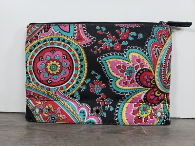 Vera Bradley PARISIAN PAISLEY BLACK Tapestry Pencil Pouch 3 Ring Notebook Zipper