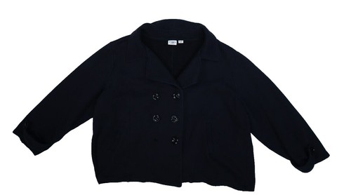 Cato Moto Jacket Plus Sz 26 / 28W Beige Star Print Open Draped