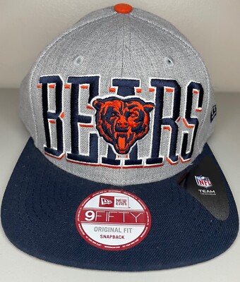 NEW NFL New Era Chicago Bears 9Fifty Heather Gray Blue Big Logo Snapback Hat