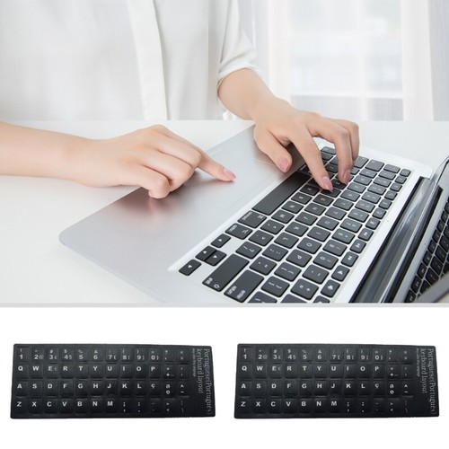 2Pcs Portuguese Keyboard Stickers Keyboard Letters Replacement Sticker White - Afbeelding 3 van 9