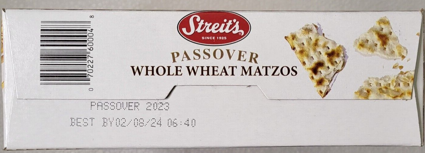 Streit's WHOLE WHEAT Matzo, 11 oz Sodium Free (1 Box) Kosher for Passover 2024 eBay