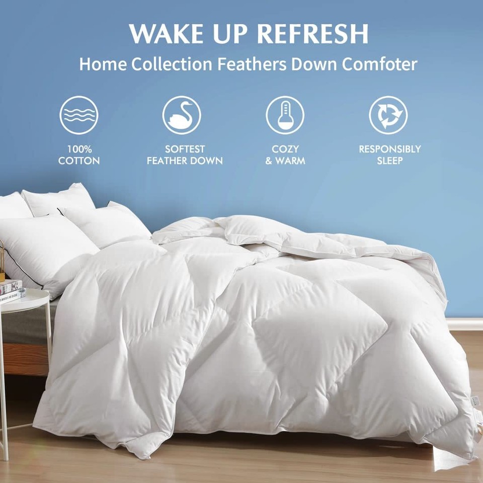 Dafinner Organic Lightweight Feathers Down Comforter Twin Size Thin