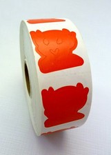 TANNING STICKERS - 1000-ROLL RED "DEVILS" - FLESH TATTOOS - NEW