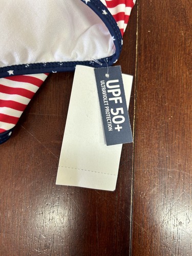 OshKosh B’gosh Red White Blue Stars Stripes One Piece Swimsuit Girls Size 14 NWT - Picture 8 of 11