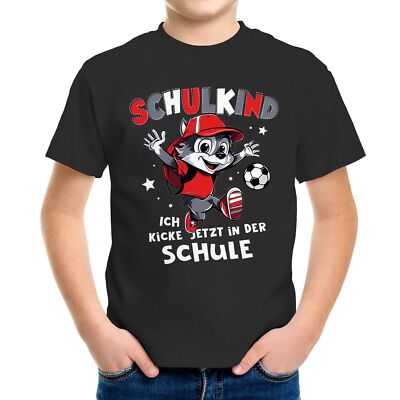 Kinder T-Shirt Zur Einschulung – Motiv Fuchs Mit Schultüte, 100% Baumwolle, Größe 128 (7/8 Jahre)