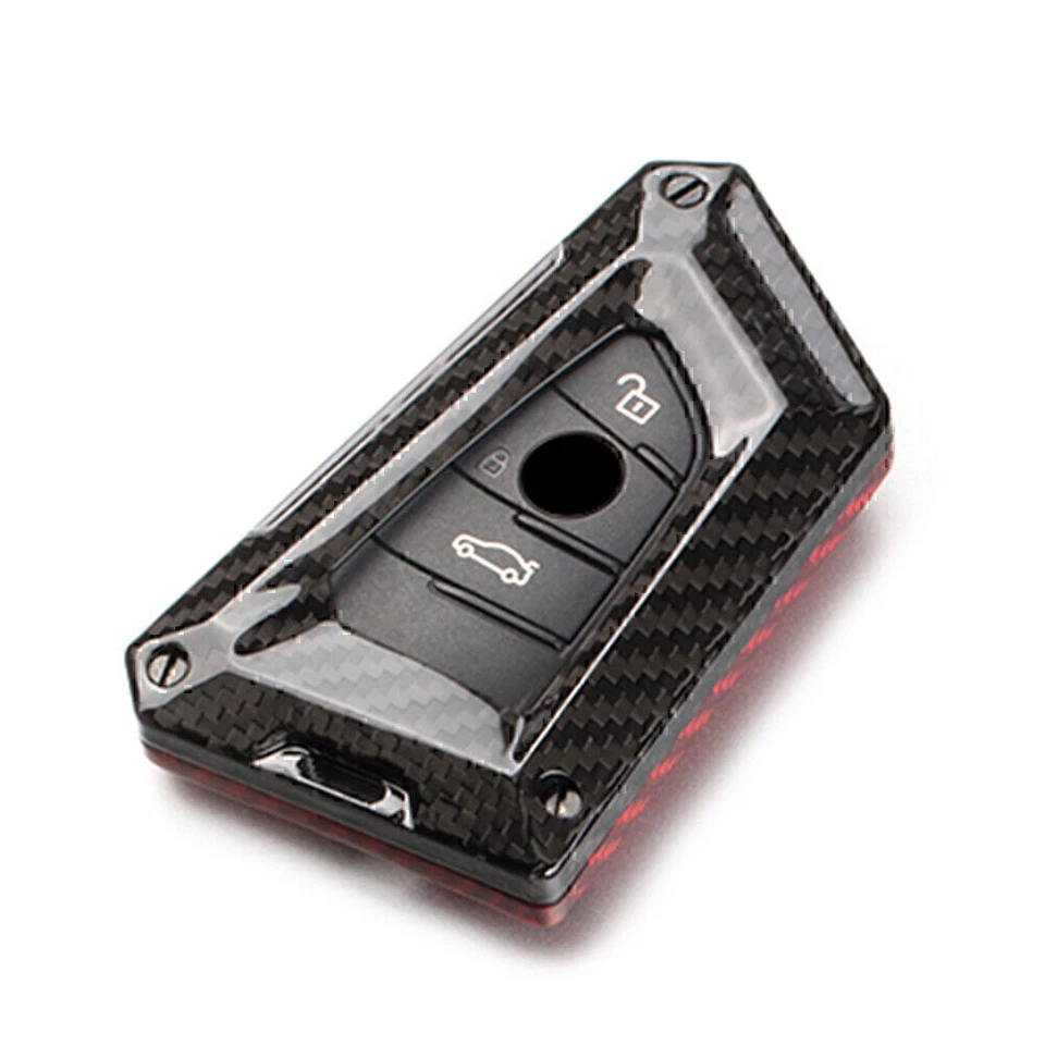 Carbon-Faser-Rot-Schwarz-Schlüsselkastenabdeckung für BMW X1 X2 X3 X4 X5 X6 F15 - Bild 3 von 4