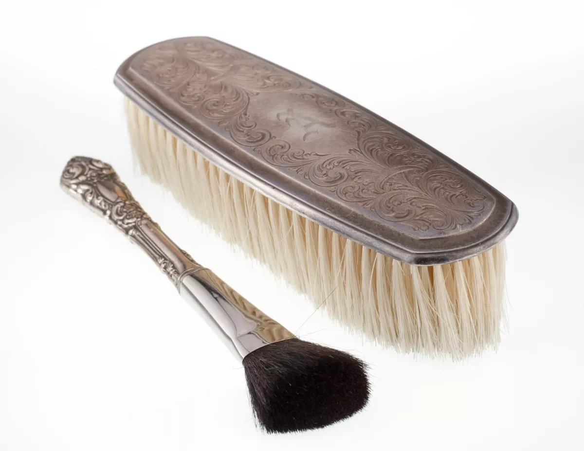 Sterling Silver Shoe Brush And Make Up