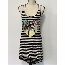 Miken Swim Striped "Cali" Graphic Coverup Size M