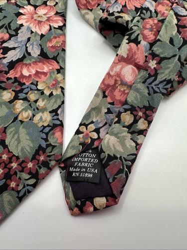 Tango Max Raab Multicolor Flower Floral Cotton Mens One Size Necktie Tie Wedding - Picture 6 of 15