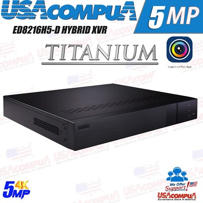 Superlive Plus 5MP 1080p 16CH HD Analog Hybrid DVR 2xSATA H.265 NDAA Compliant