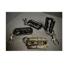 Engraved Acrylic Key Chain Dad Family Theme/Black Solid/GIFT FOR FATHERS DAY