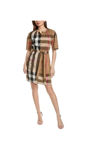 Abito donna Burberry classico a quadri dettagli abbottonato US 8