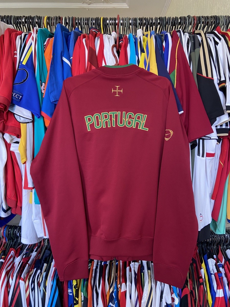 NIKE ナイキ サッカーポルトガル代表ジャージ トラックジャケット L えんじ 希少 ナイキ トラックジャケット L 刺繍 ポルトガル代表 赤 ジャージ