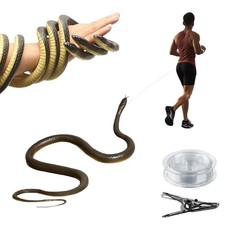 Realistic Fake Rubber Snake Prank Toy with String and Adjustable Clip