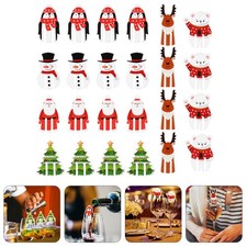 24Pcs Xmas Elements Design Cartoon Paper Cards Christmas Craft Paper Adornments