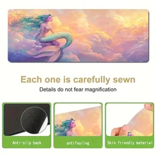 40*90cm Large Mermaid-Themed Desk Mat & Mouse Pad - Turquoise GreenGoldenPinkPur