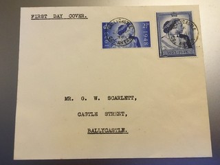 GB STAMPS RARE FIRST DAY COVER 1948 SILVER WEDDING BALLYCASTLE CO ANTRIM