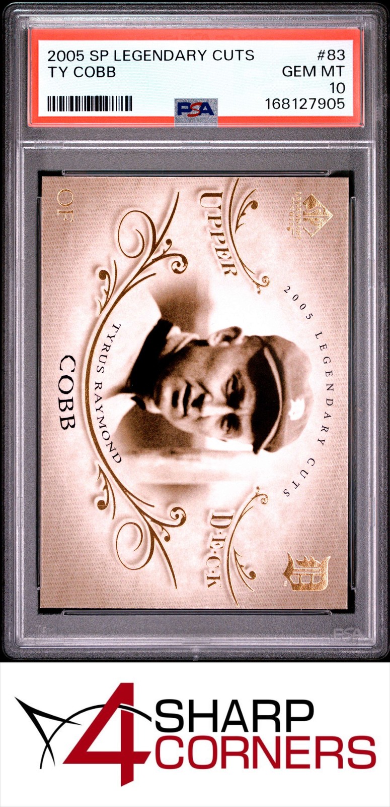 2005 SP LEGENDARY CUTS #83 TY COBB HOF POP 6 PSA 10 view 1