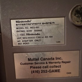 Nintendo Entertainment System NES-001 Home Console RF Connectivity NES