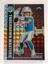 Justin Herbert 2021 Panini Mosaic Touchdown Masters Silver Mosaic Prizm TM-16