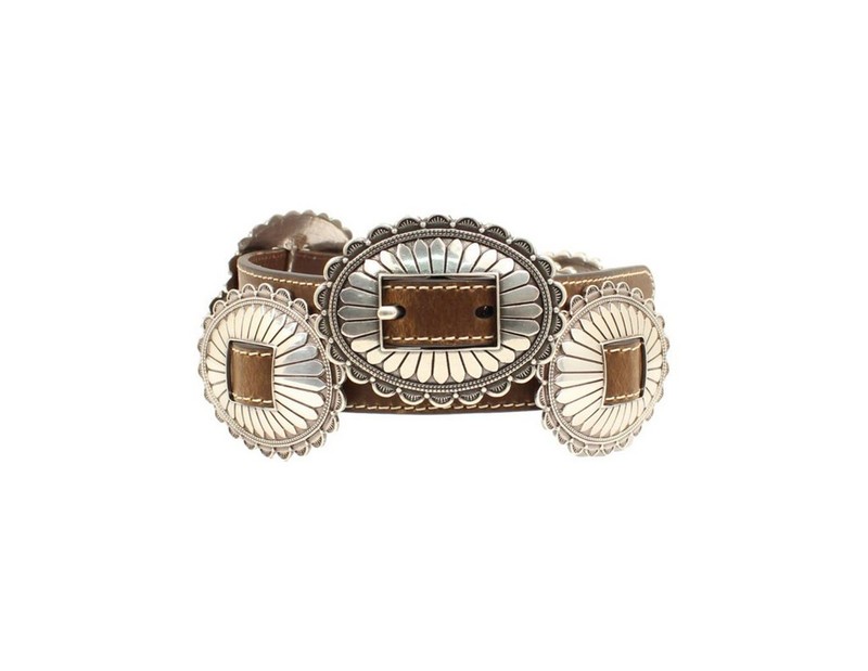 Nocona Western Belt Womens 3/4 Strap Floral Concho S Brown N320000002 CLEARANCE